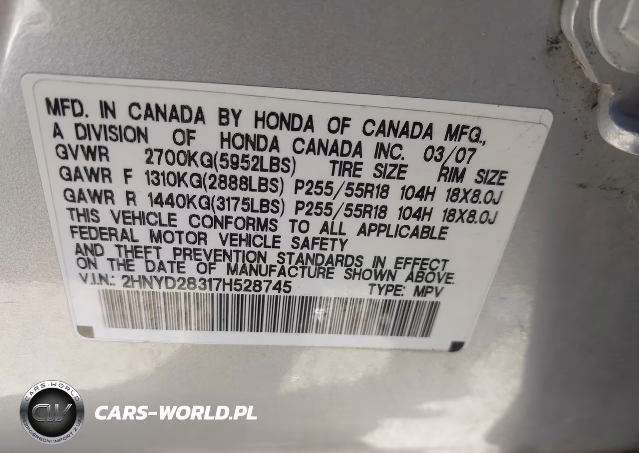2007 Acura Mdx Technology Package VIN:2HNYD28317H528745 - 9