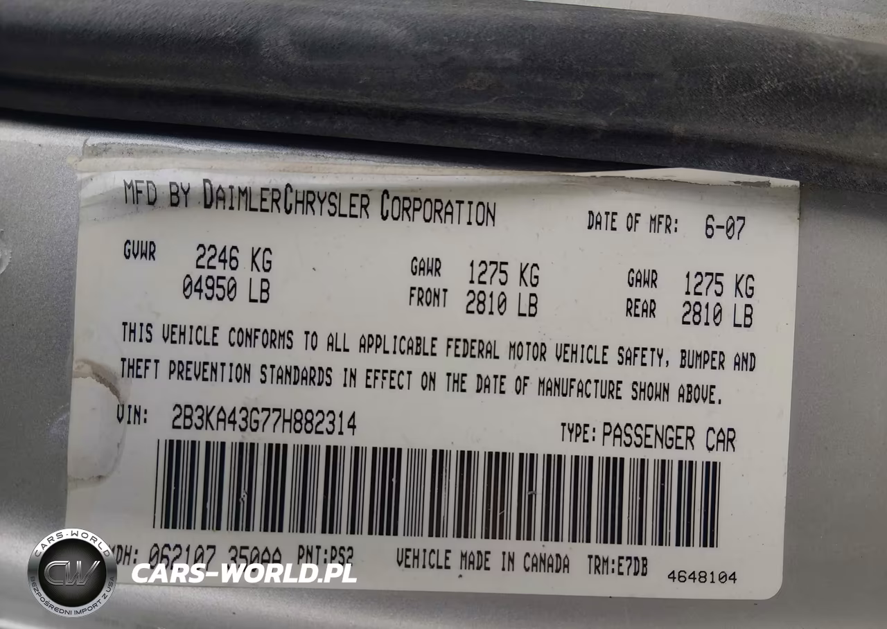 2007 Dodge Charger VIN:2B3KA43G77H882314 - 9