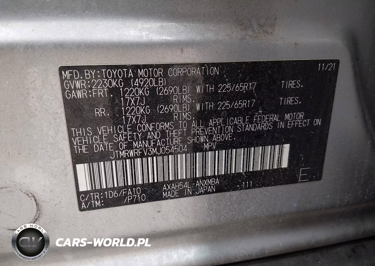 2021 Toyota Rav4 Xle VIN:JTMRWRFV3MJ054504 - 9