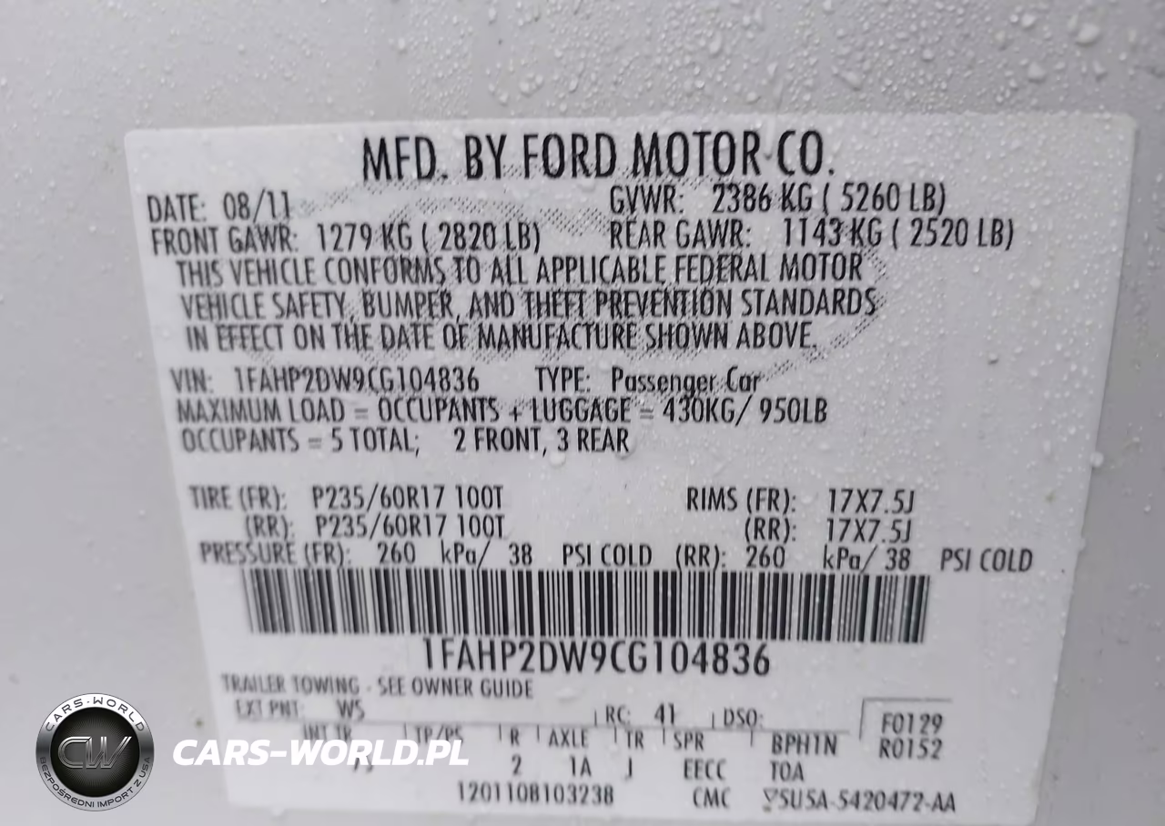 2012 Ford Taurus Se VIN:1FAHP2DW9CG104836 - 9