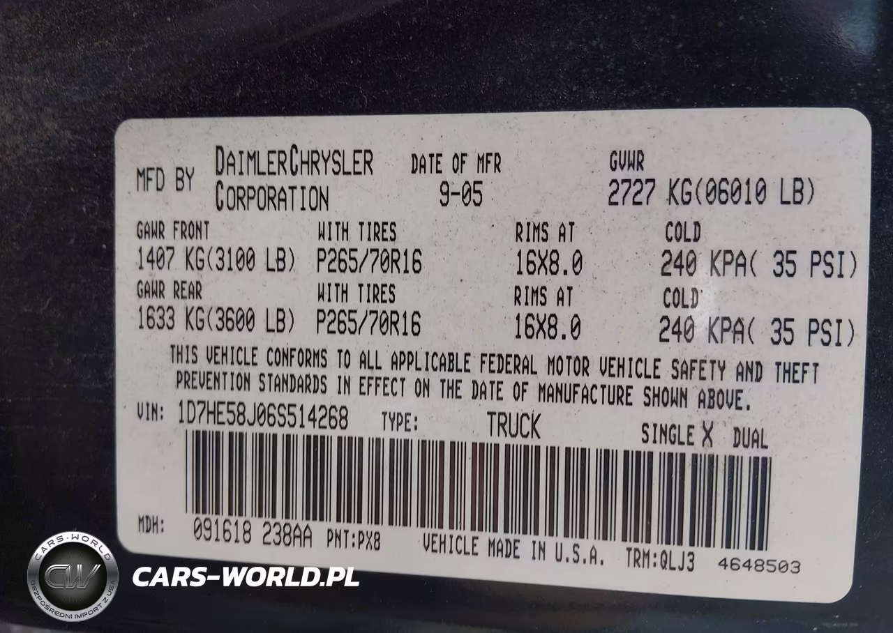 2006 Dodge Dakota Laramie VIN:1D7HE58J06S514268 - 9