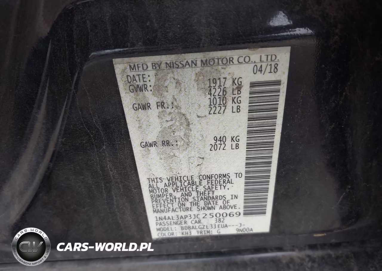 2018 Nissan Altima 2.5 S VIN:1N4AL3AP3JC250069 - 9
