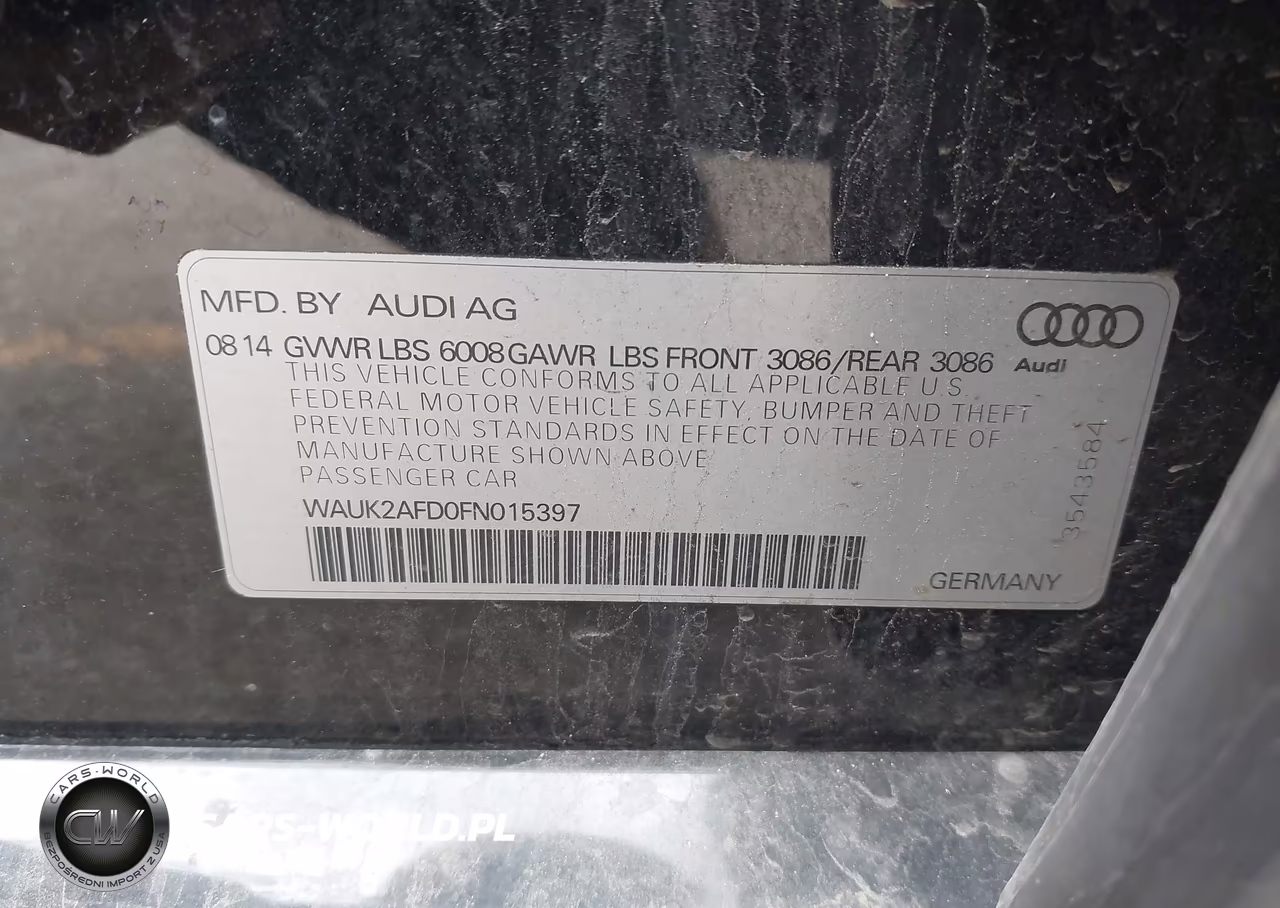 2015 Audi S8 4.0T VIN:WAUK2AFD0FN015397 - 9