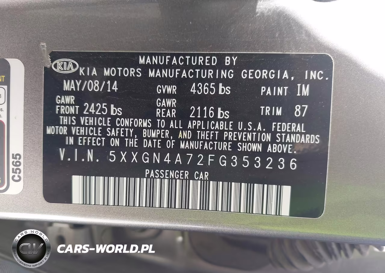 2015 Kia Optima Ex VIN:5XXGN4A72FG353236 - 9