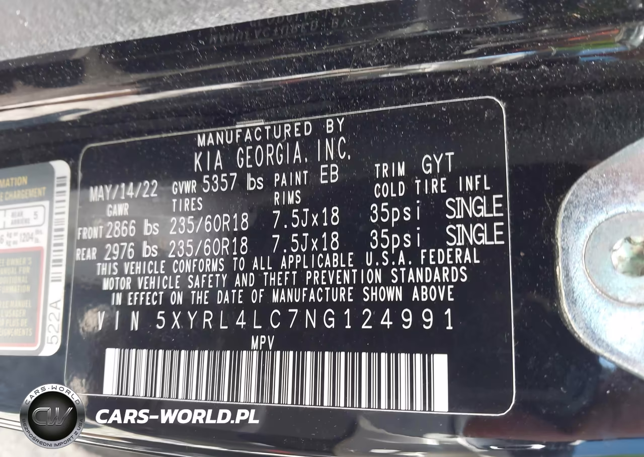 2022 Kia Sorento S VIN:5XYRL4LC7NG124991 - 9