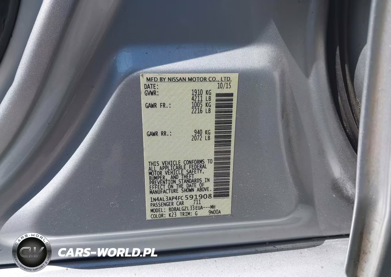 2015 Nissan Altima 2.5 S VIN:1N4AL3AP4FC591908 - 9