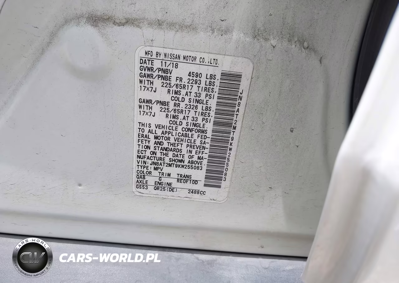 2019 Nissan Rogue Sv VIN:JN8AT2MT9KW255083 - 9