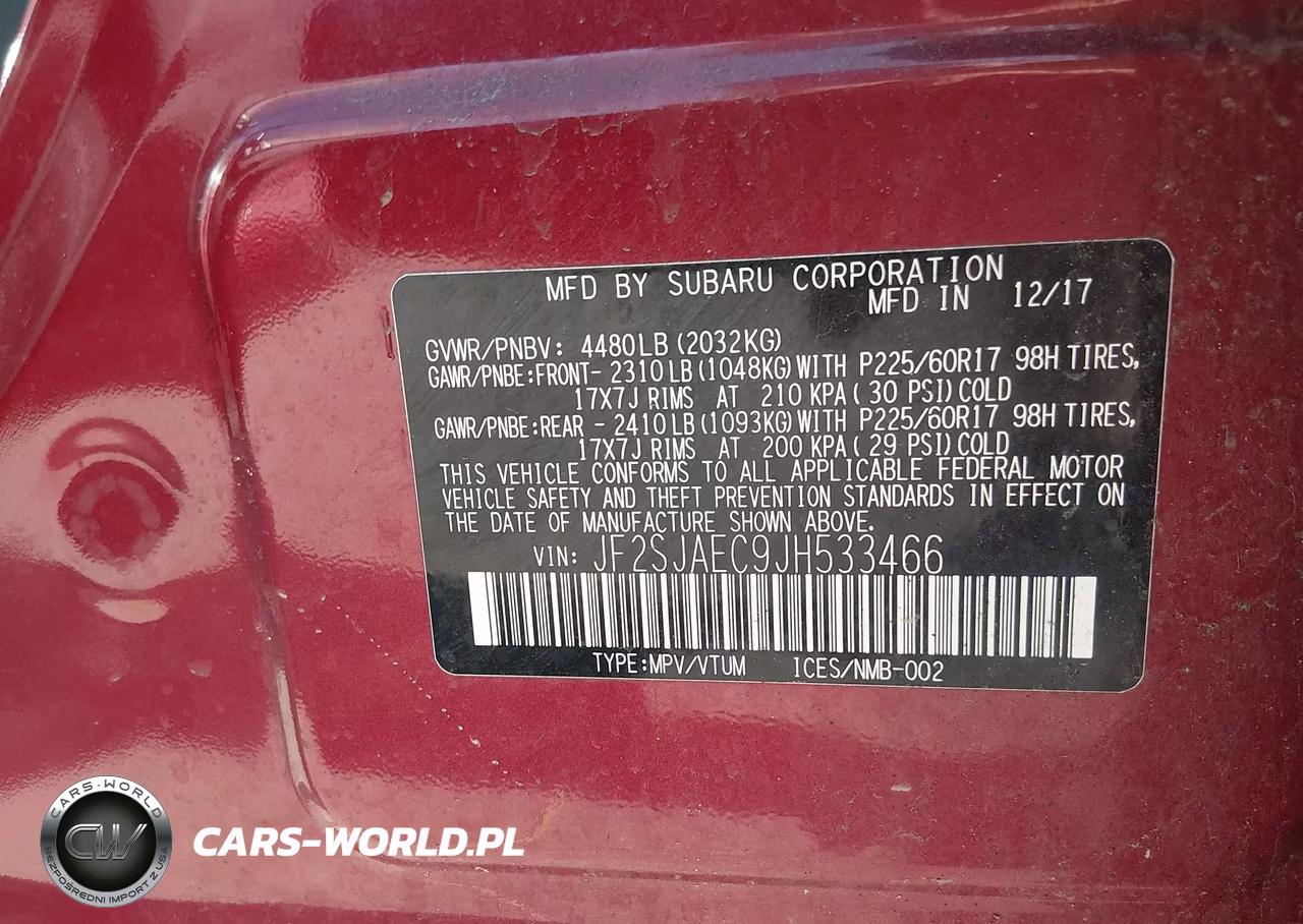 2018 Subaru Forester 2.5I Premium VIN:JF2SJAEC9JH533466 - 9