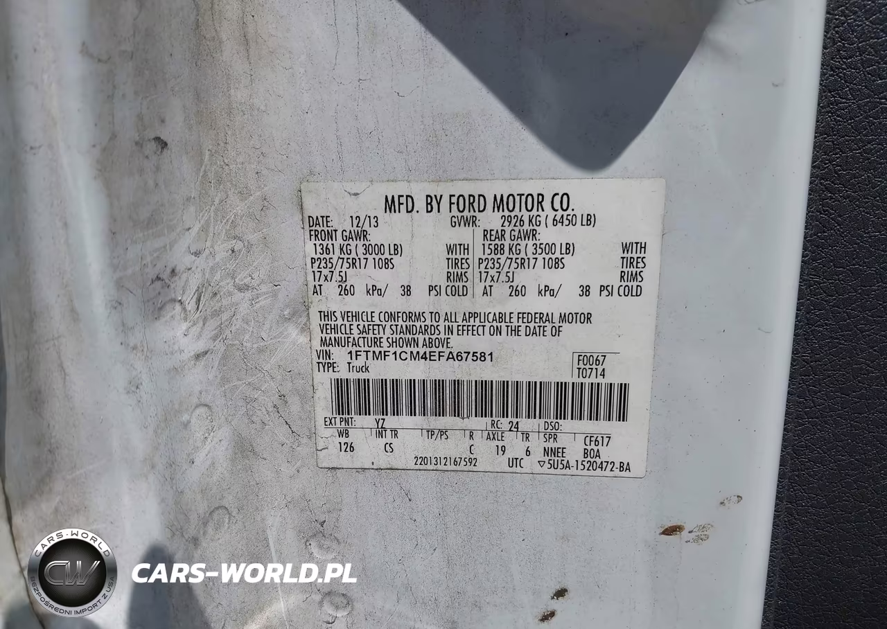 2014 Ford F-150 Xl VIN:1FTMF1CM4EFA67581 - 9