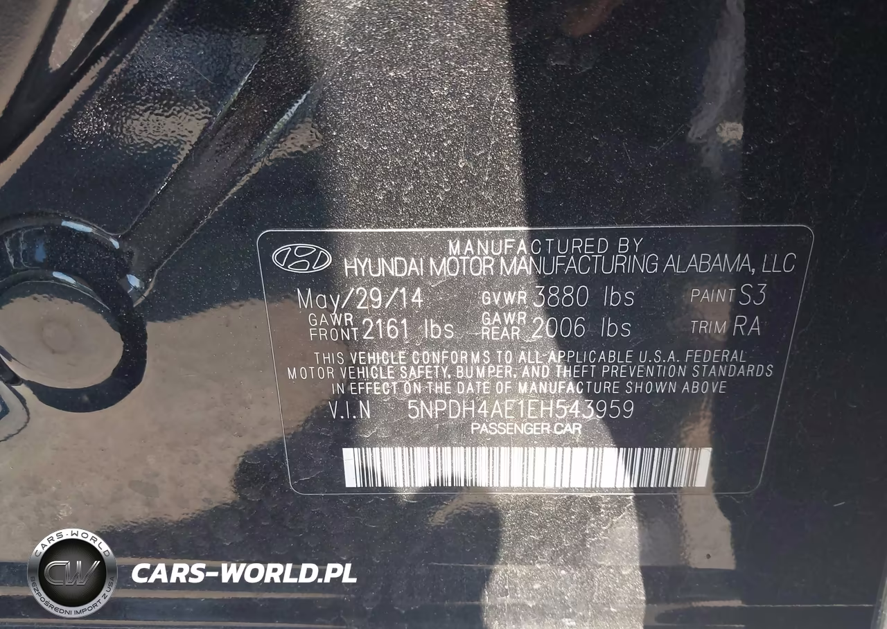 2014 Hyundai Elantra Limited VIN:5NPDH4AE1EH543959 - 9