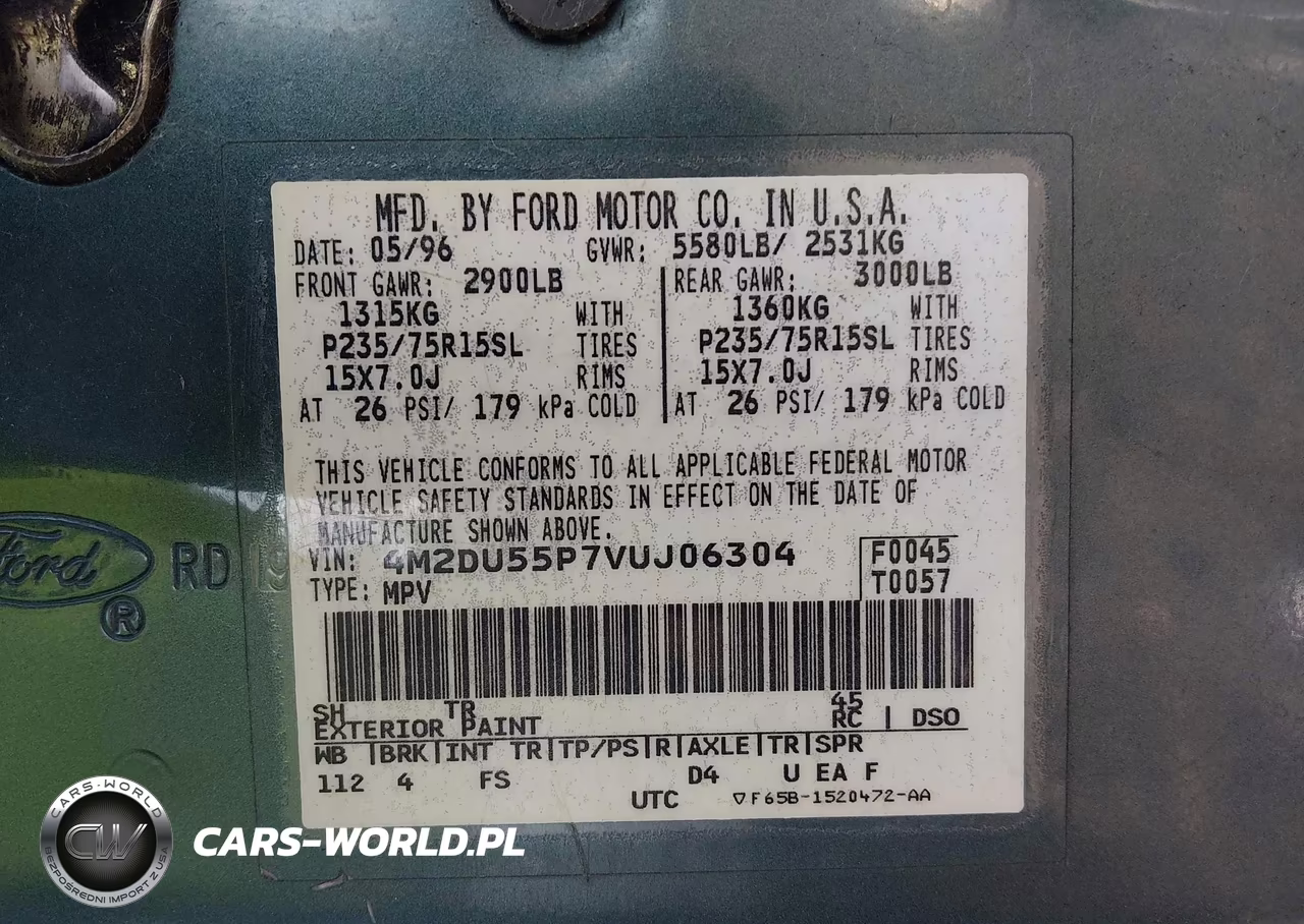1997 Mercury Mountaineer VIN:4M2DU55P7VUJ06304 - 9