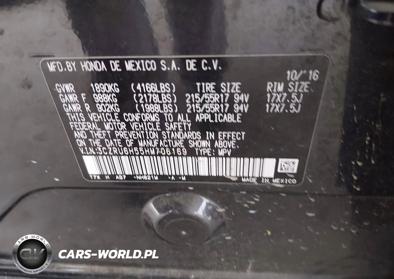 2017 Honda Hr-V Ex VIN:3CZRU6H55HM706169 - 9