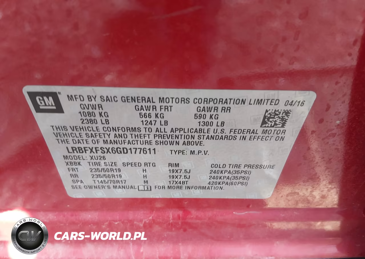 2016 Buick Envision Premium Ii VIN:LRBFXFSX6GD177611 - 9