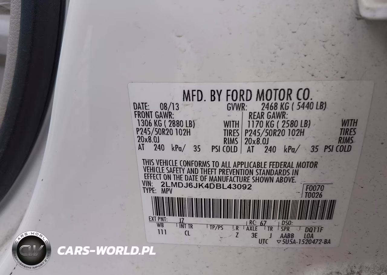 2013 Lincoln Mkx VIN:2LMDJ6JK4DBL43092 - 9