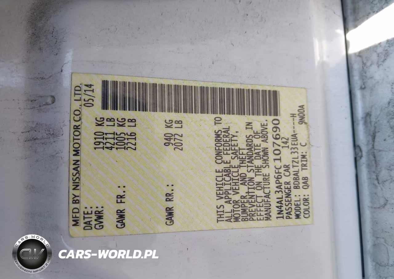 2015 Nissan Altima 2.5 Sl VIN:1N4AL3AP6FC107690 - 9