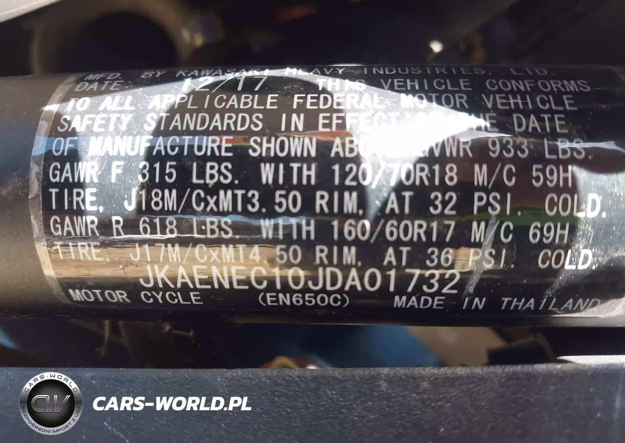 2018 Kawasaki En650 C VIN:JKAENEC10JDA01732 - 10