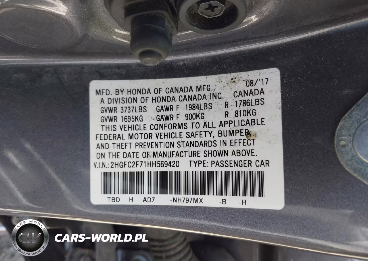 2017 Honda Civic Ex VIN:2HGFC2F71HH569420 - 9