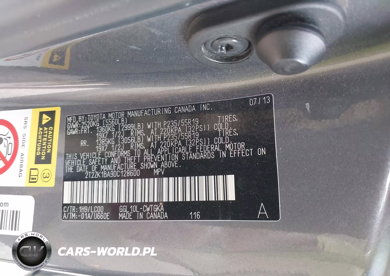 2013 Lexus Rx 350 VIN:2T2ZK1BA9DC128600 - 9