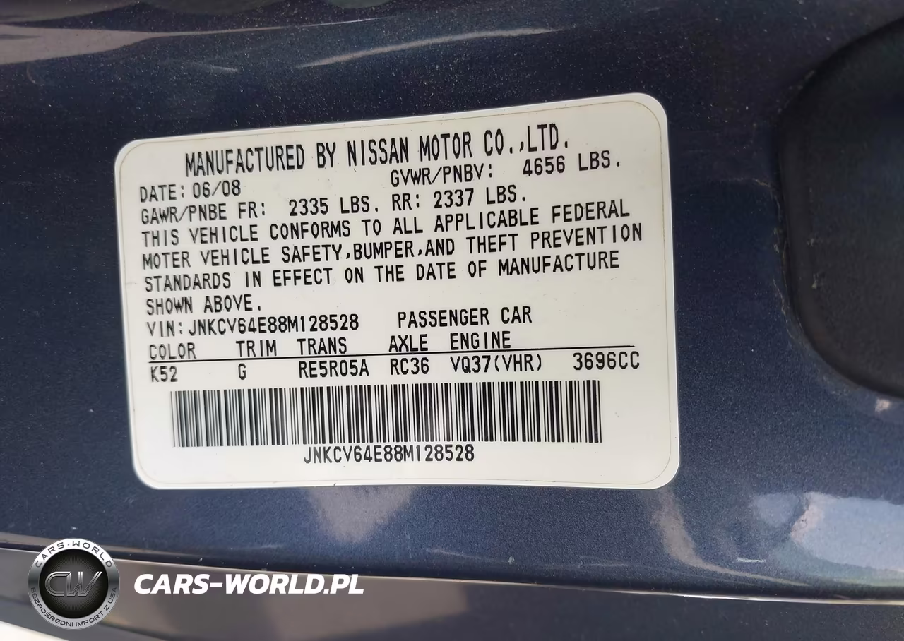 2008 Infiniti G37 Journey VIN:JNKCV64E88M128528 - 9