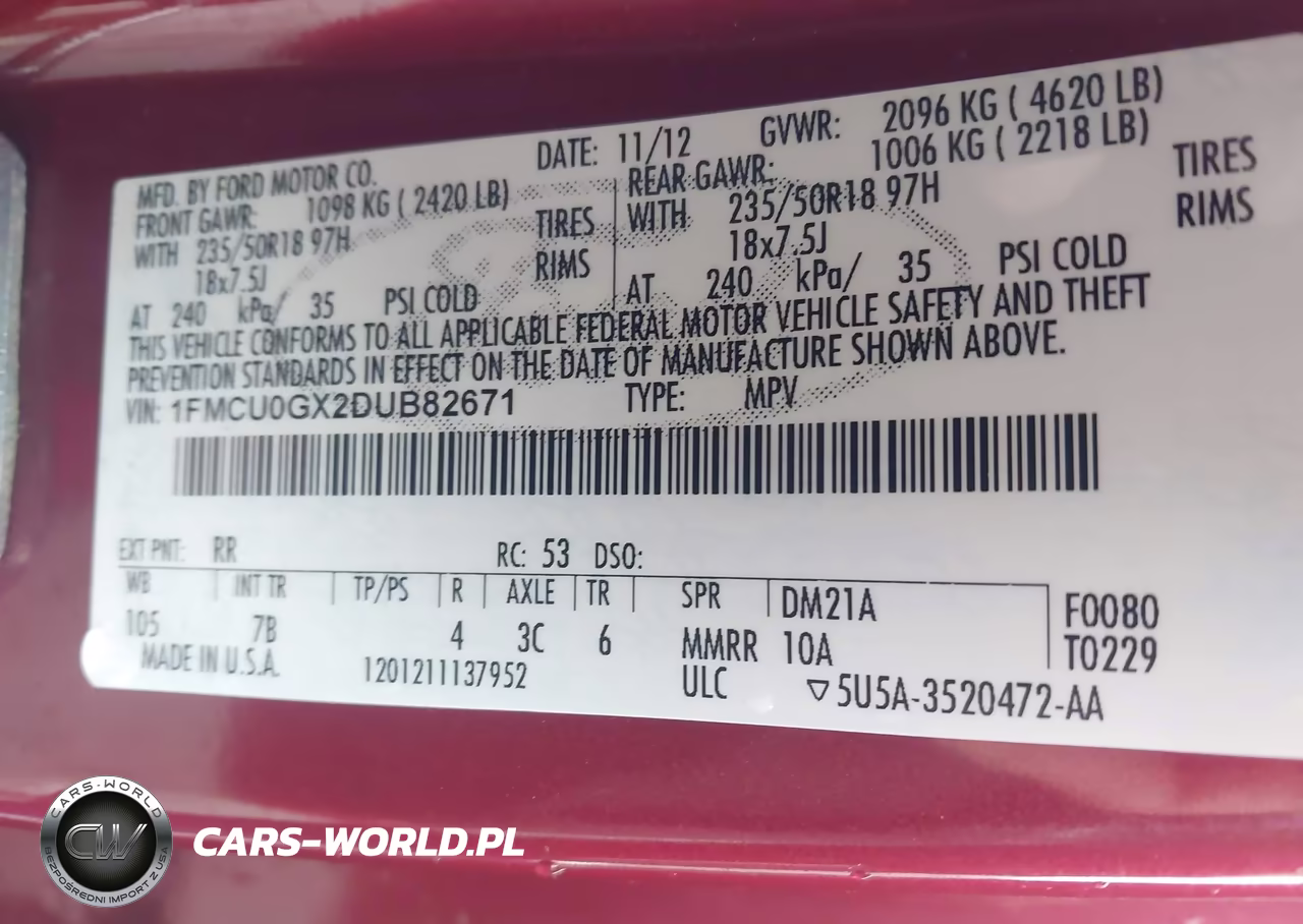 2013 Ford Escape Se VIN:1FMCU0GX2DUB82671 - 9