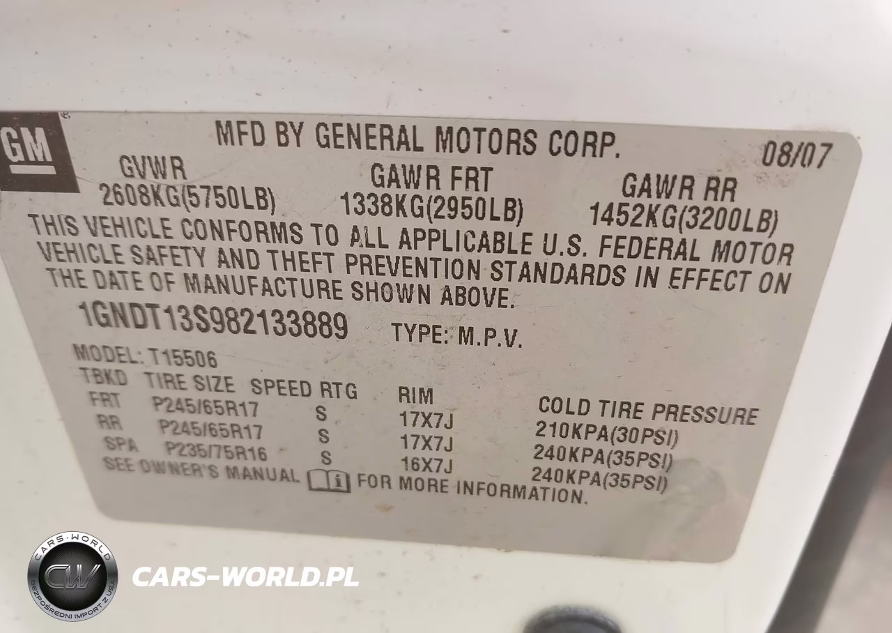 2008 Chevrolet Trailblazer Lt VIN:1GNDT13S982133889 - 9