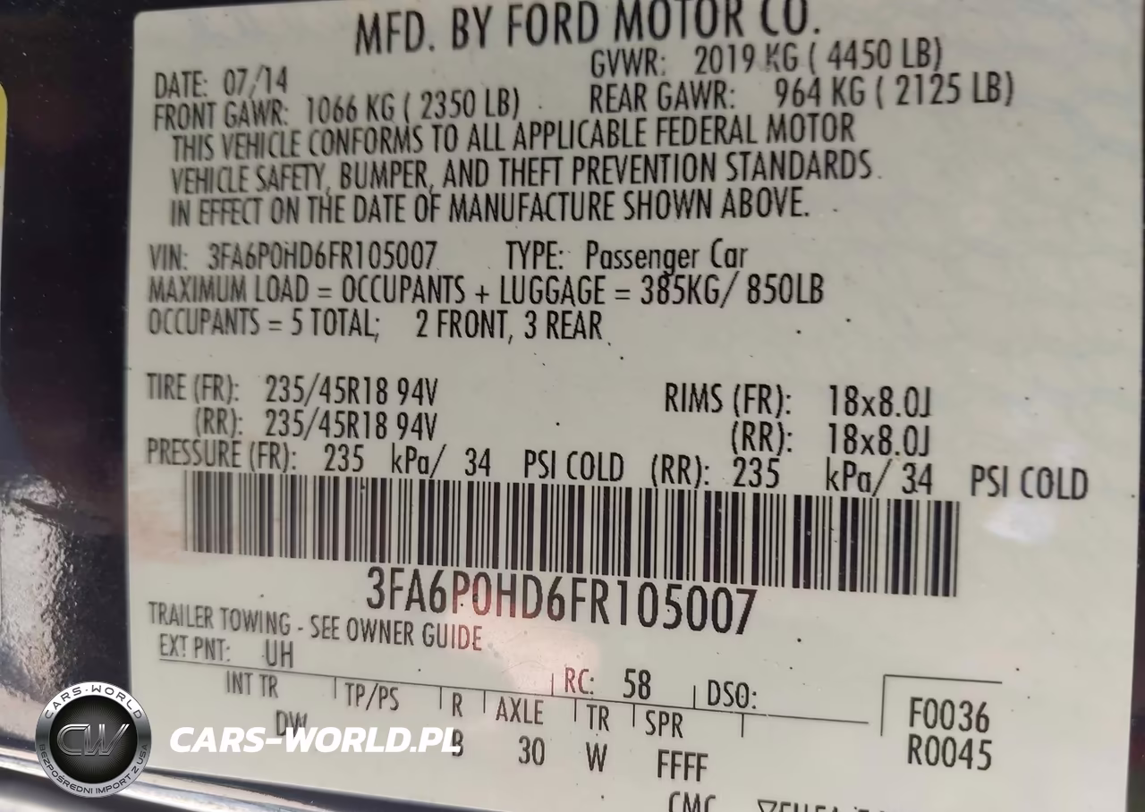 2015 Ford Fusion Se VIN:3FA6P0HD6FR105007 - 9