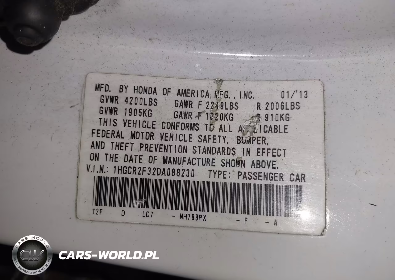 2013 Honda Accord Lx VIN:1HGCR2F32DA088230 - 9