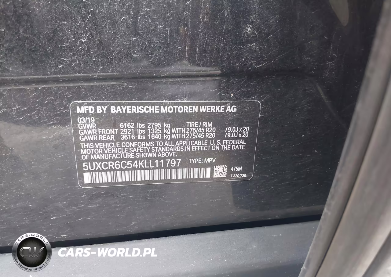 2019 BMW X5 xDrive40I VIN:5UXCR6C54KLL11797 - 9