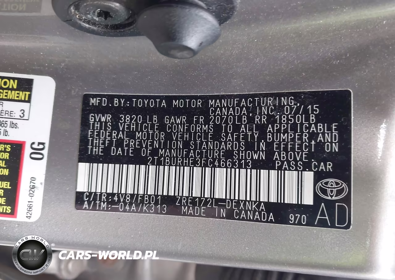 2015 Toyota Corolla Le VIN:2T1BURHE3FC466313 - 9