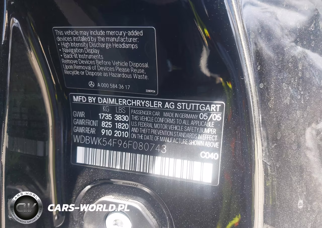 2006 Mercedes-Benz Slk 280 VIN:WDBWK54F96F080743 - 9
