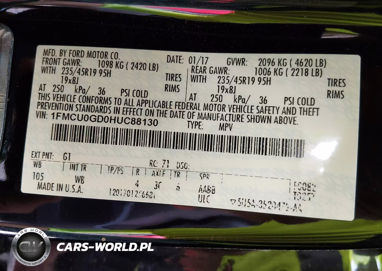 2017 Ford Escape Se VIN:1FMCU0GD0HUC88130 - 9
