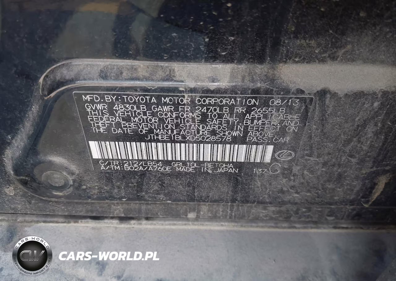 2013 Lexus Gs 350 VIN:JTHBE1BLXD5028578 - 9