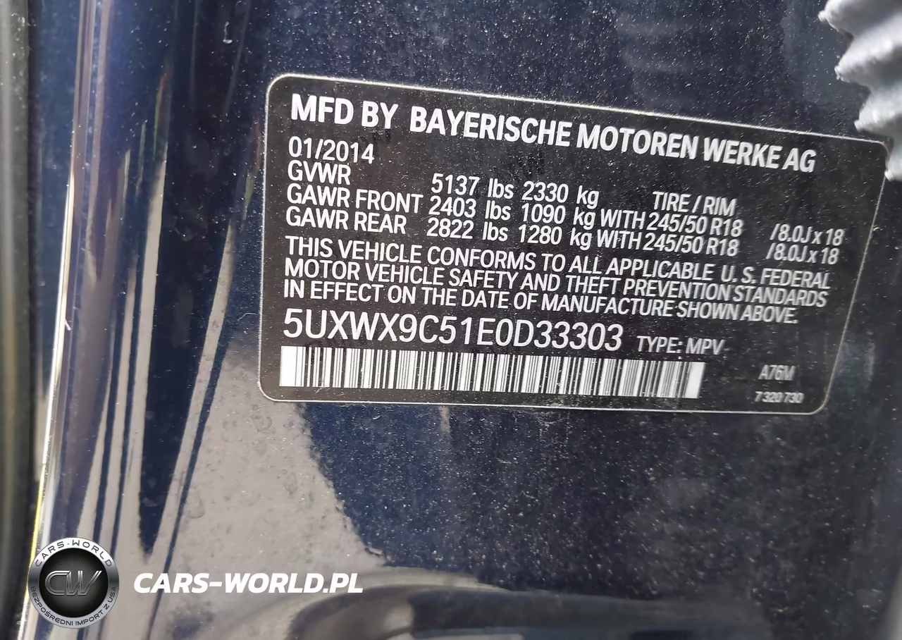 2014 BMW X3 xDrive28I VIN:5UXWX9C51E0D33303 - 9