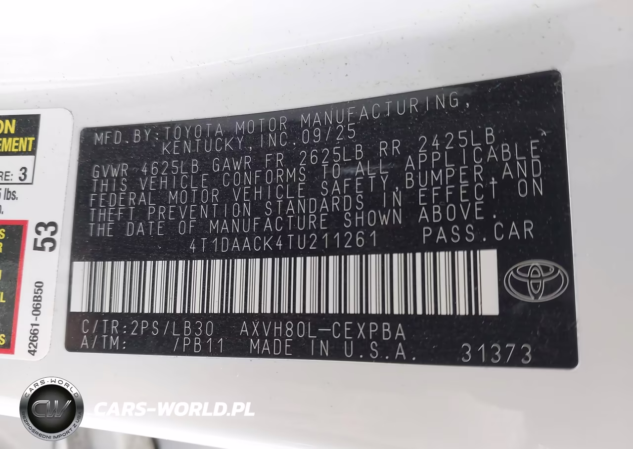 2026 Toyota Camry Xse VIN:4T1DAACK4TU211261 - 9