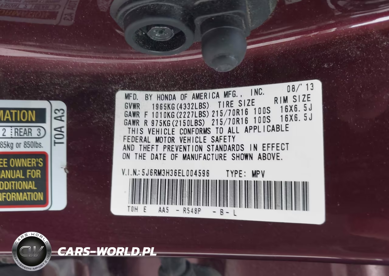 2014 Honda Cr-V Lx VIN:5J6RM3H36EL004596 - 9