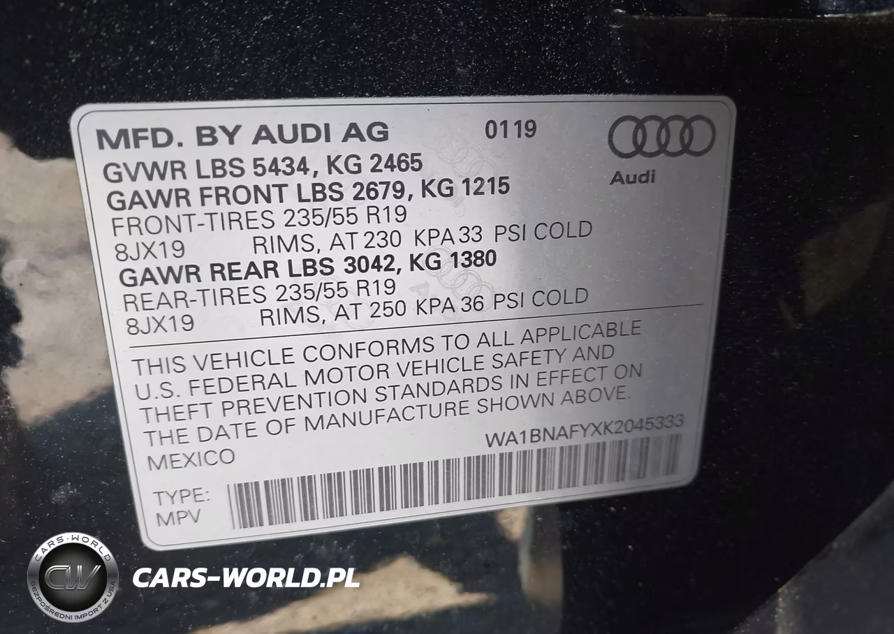2019 Audi Q5 45 Premium VIN:WA1BNAFYXK2045333 - 9