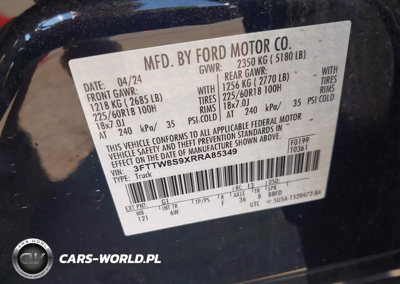 2024 Ford Maverick Lariat VIN:3FTTW8S9XRRA85349 - 9