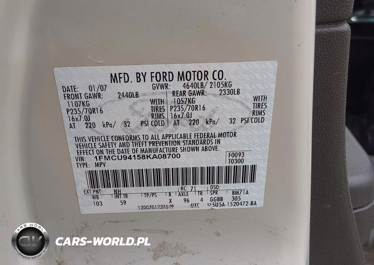 2008 Ford Escape Limited VIN:1FMCU94158KA08700 - 9