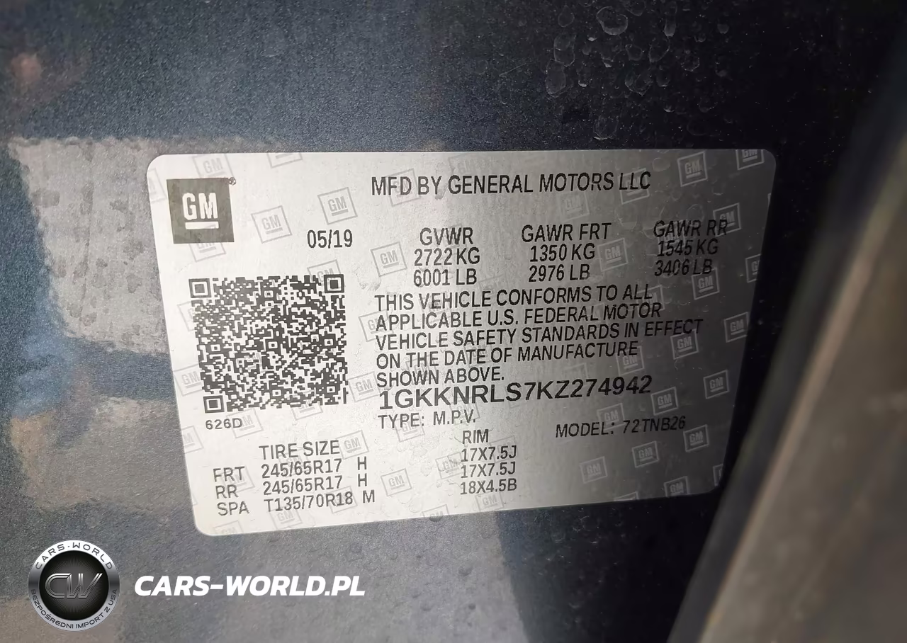 2019 GMC Acadia Sle-1 VIN:1GKKNRLS7KZ274942 - 9