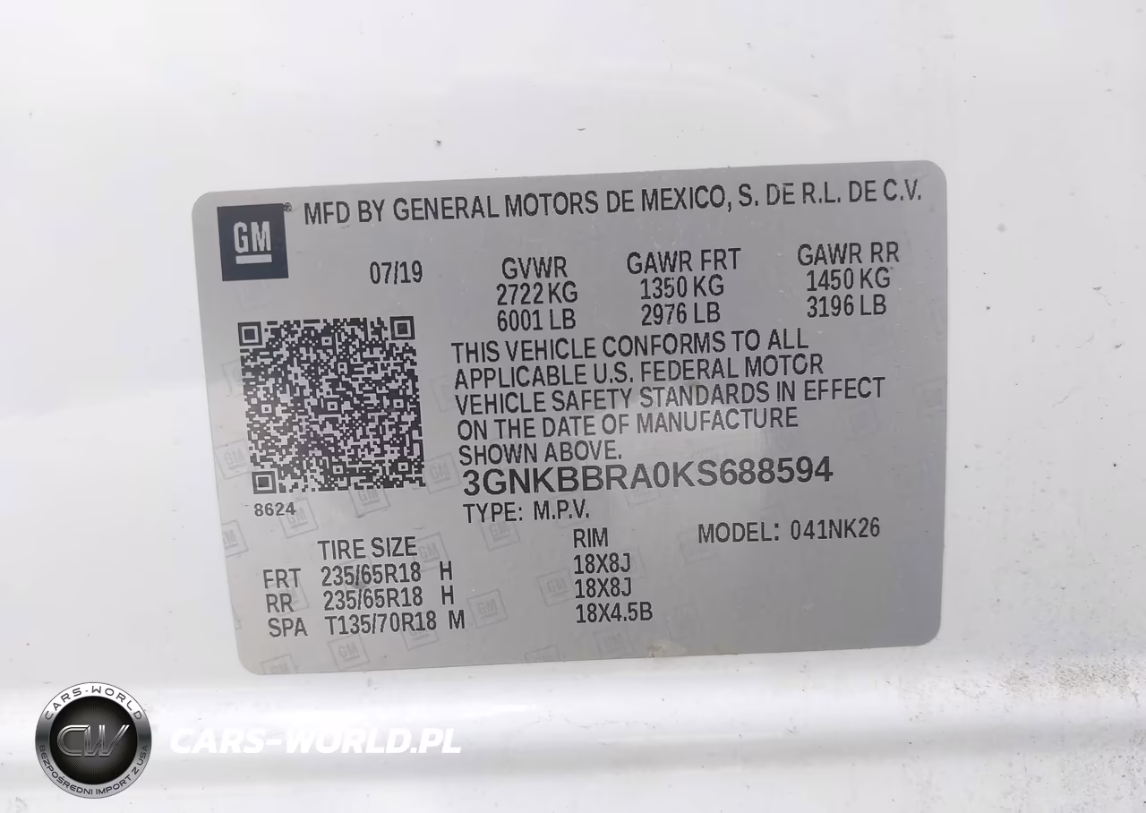 2019 Chevrolet Blazer VIN:3GNKBBRA0KS688594 - 9