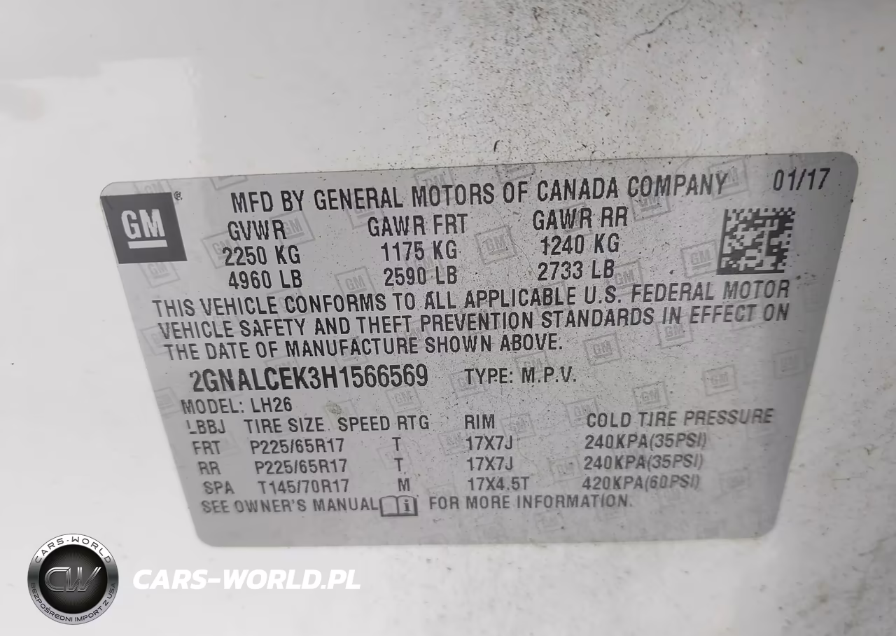 2017 Chevrolet Equinox Lt VIN:2GNALCEK3H1566569 - 9