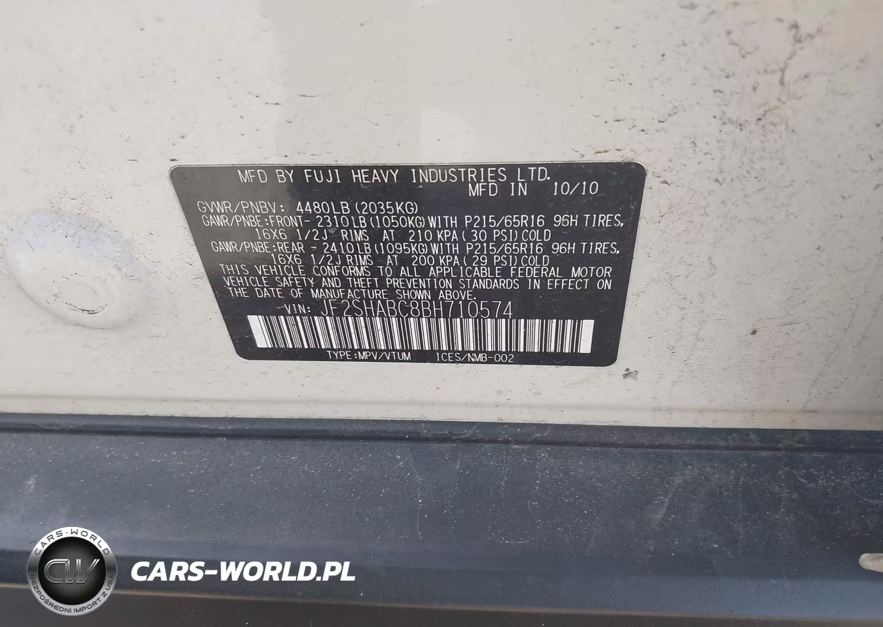 2011 Subaru Forester 2.5X VIN:JF2SHABC8BH710574 - 9