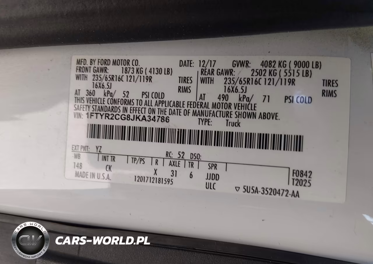 2018 Ford Transit-250 VIN:1FTYR2CG8JKA34786 - 9