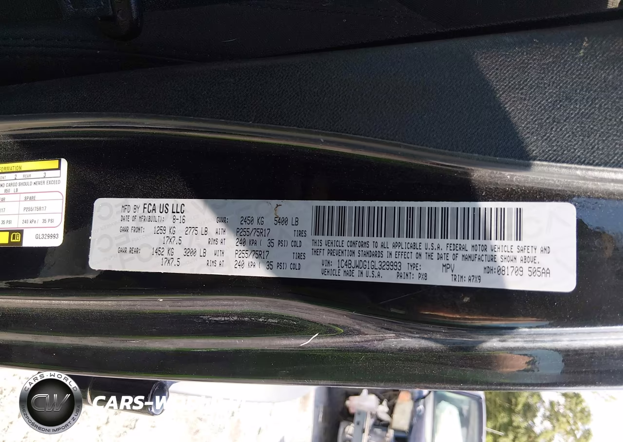2016 Jeep Wrangler Unlimited Sport VIN:1C4BJWDG1GL329993 - 9