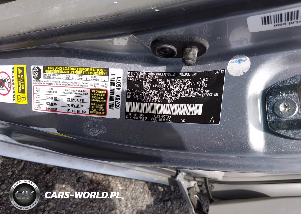 2013 Toyota Sienna Xle V6 8 Passenger VIN:5TDYK3DC8DS359425 - 9