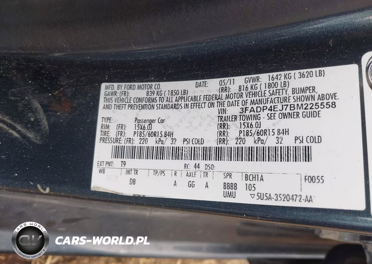 2011 Ford Fiesta Se VIN:3FADP4EJ7BM225558 - 9