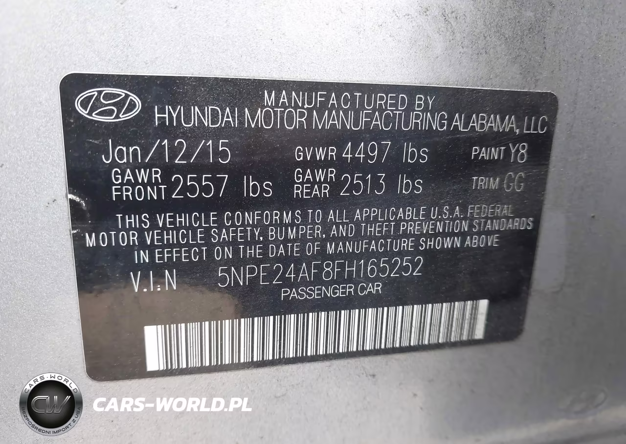2015 Hyundai Sonata Se VIN:5NPE24AF8FH165252 - 9