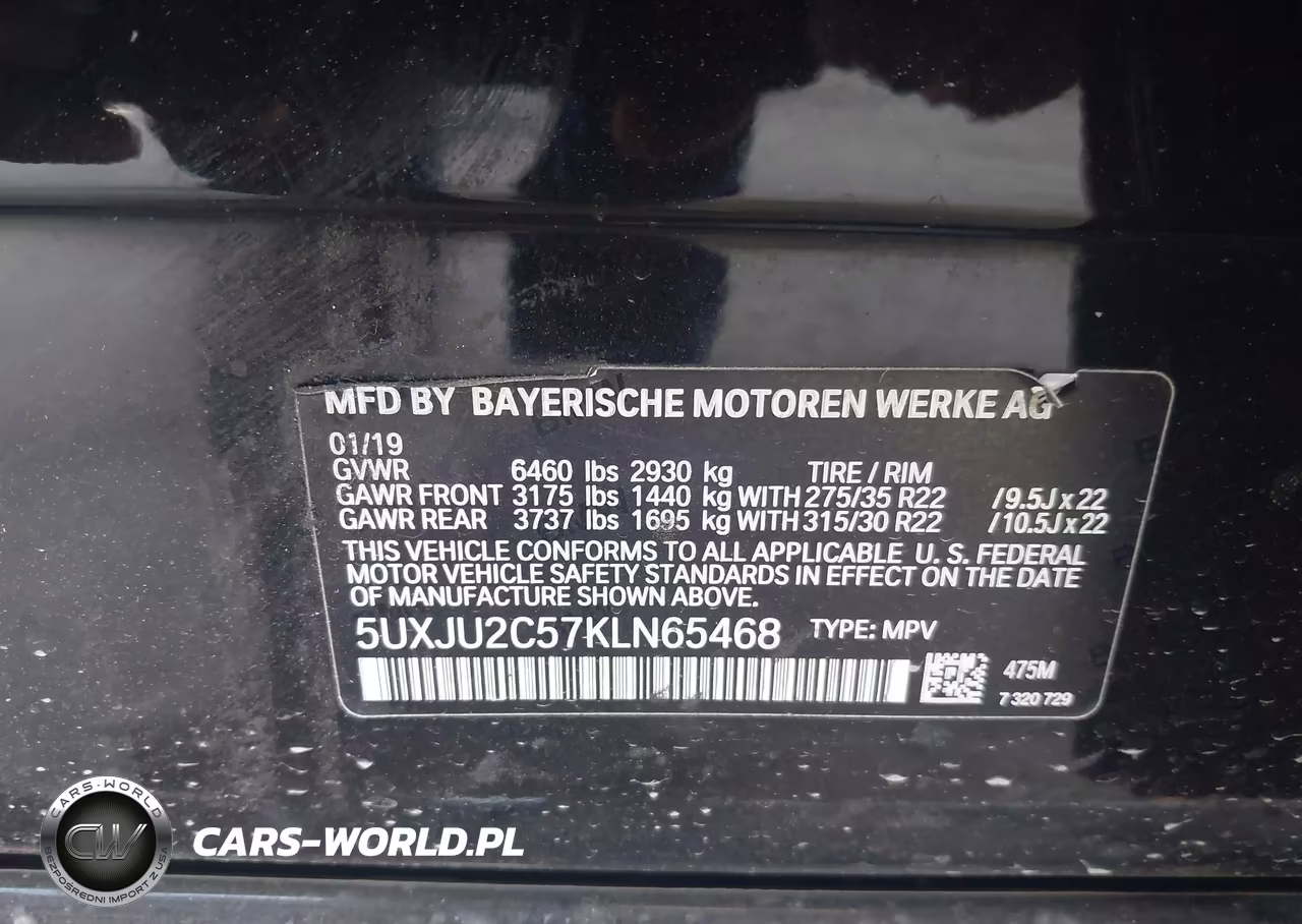 2019 BMW X5 xDrive50I VIN:5UXJU2C57KLN65468 - 9