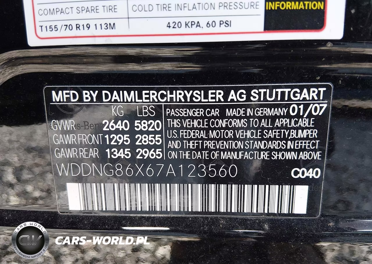 2007 Mercedes-Benz S 550 4Matic VIN:WDDNG86X67A123560 - 9