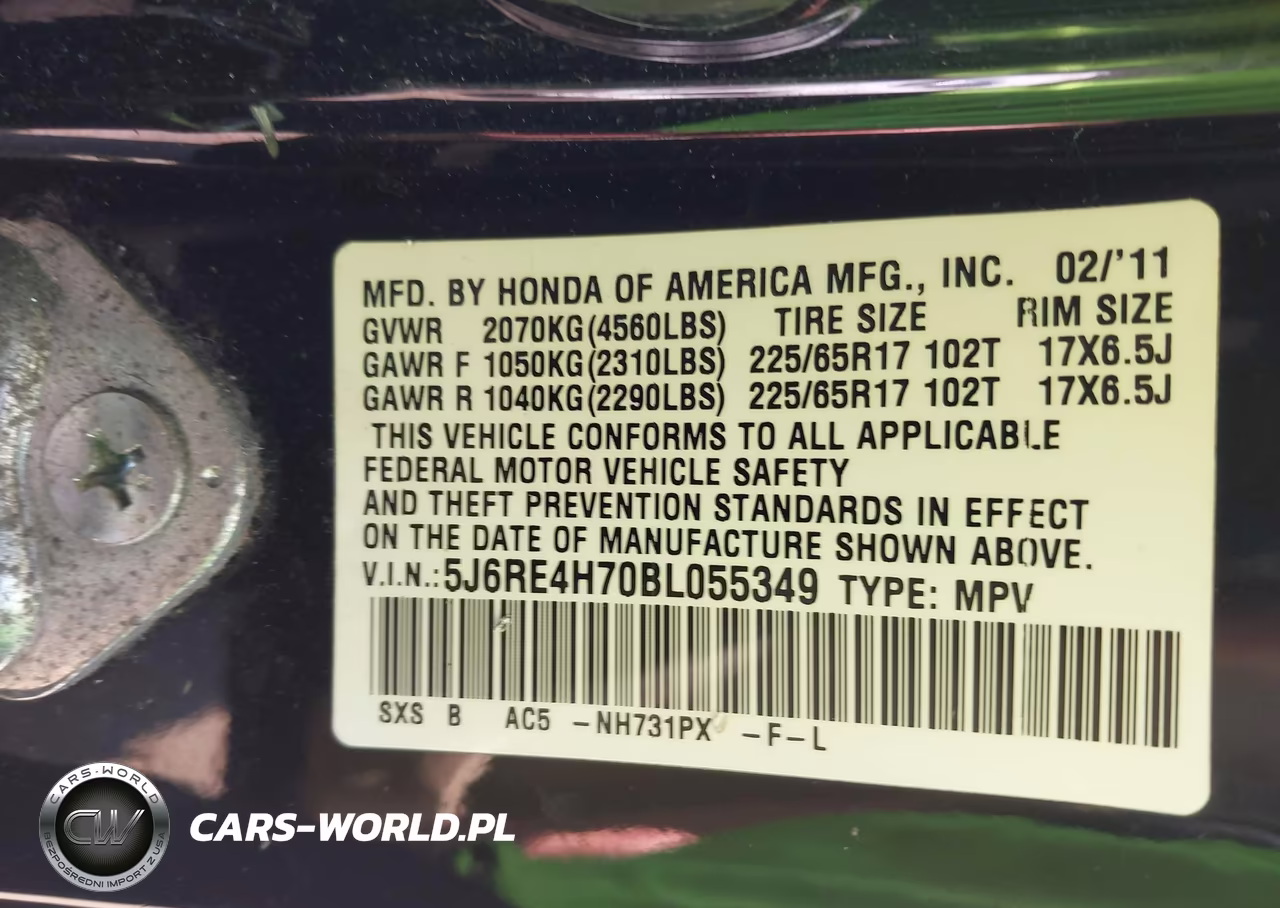 2011 Honda Cr-V Ex-L VIN:5J6RE4H70BL055349 - 9